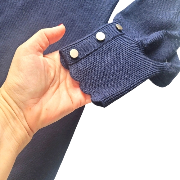 TALBOTS SOFT MERINO V-NECK SWEATERDRESS Navy Size XL - Picture 3 of 7